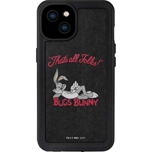 Looney Tunes Bugs Bunny Thats All Folks iPhone 15 Plus Waterproof Case